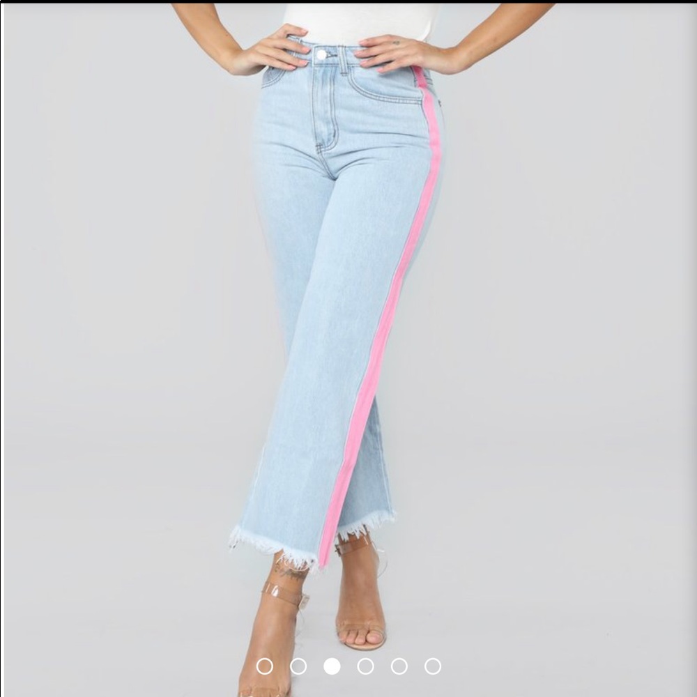 Pink stripe- High Rise jeans - Picture 2 of 5